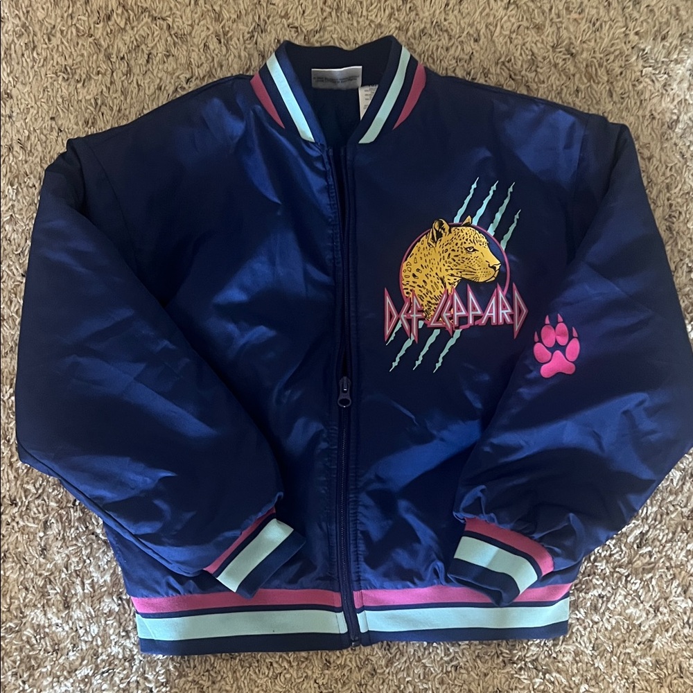 Blue Def Leppard Jacket with Leopard Design